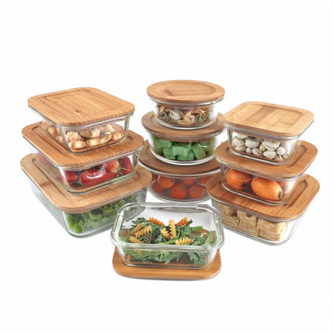 glass meal prep containers with transparent