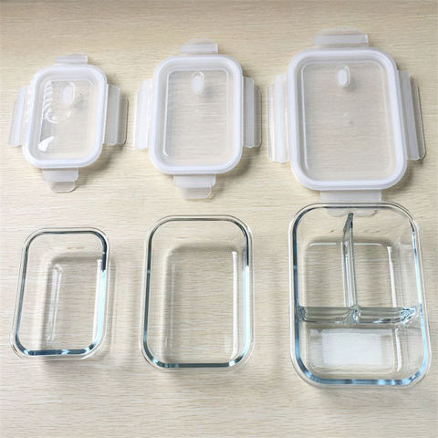Buy Wholesale China Microwave Salad Bento 2, 3 Compartments Glass Lunch Box  With Divide & Glass Lunch Box With Divide at USD 0.8