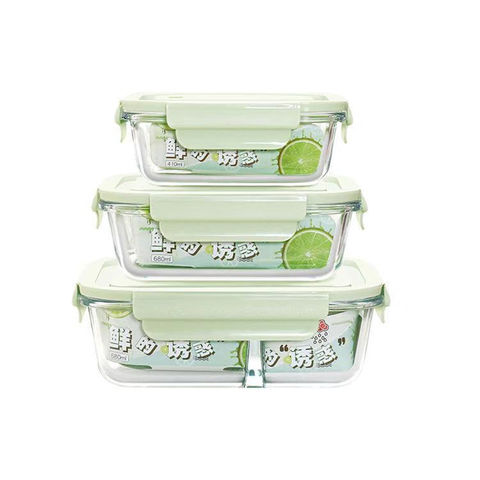 Heat Resistant Glass Food Container Lunch Box with Two Dividers - China  Glass Food Container and Pyrex Glass Food Container price