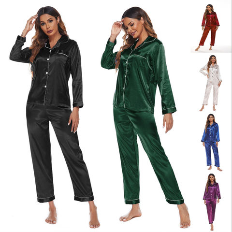 one size Women Pajamas Sleepwear imitated silk fabric gown nightwear 
