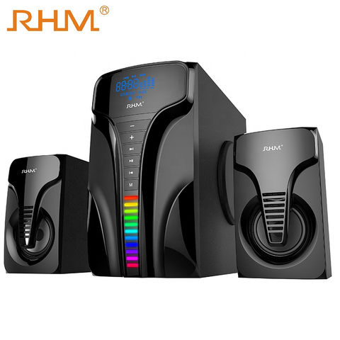 RHM manufacturer RM-9151 2.1 wooden box home theater speaker with led light for sale at factory direct price
