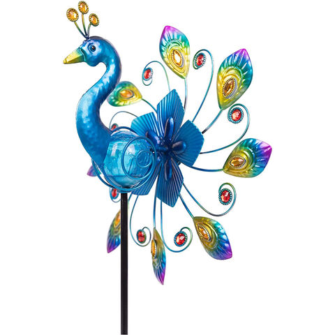 Factory Direct High Quality China Wholesale Peacock Solar Wind Spinner ...