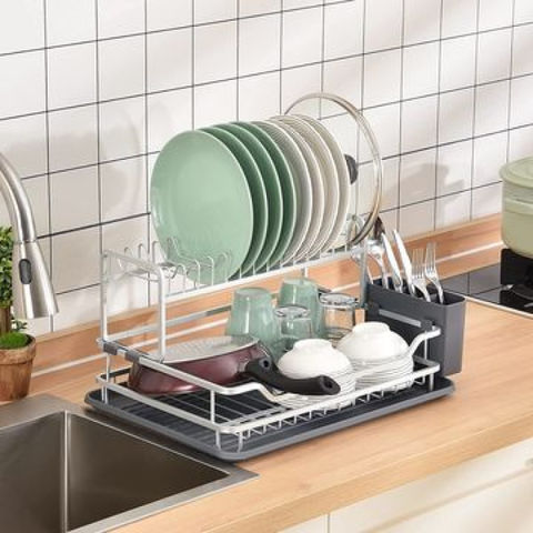 Buy Wholesale China Dish Drainer Rack Aluminum Sink Dish Stand Plate Rack  Expandable Eco Folding Dish & Dish Drainer Rack at USD 7.25