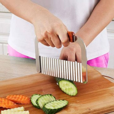 Wavy Crinkle Cutting Tool Vegetable French Fry Slicer Stainless Steel ...