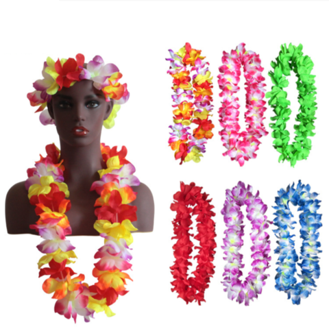 Hawaiian Necklace Leis Garland Necklaces Flowers Hawaii Party party party 50 100 200 500 