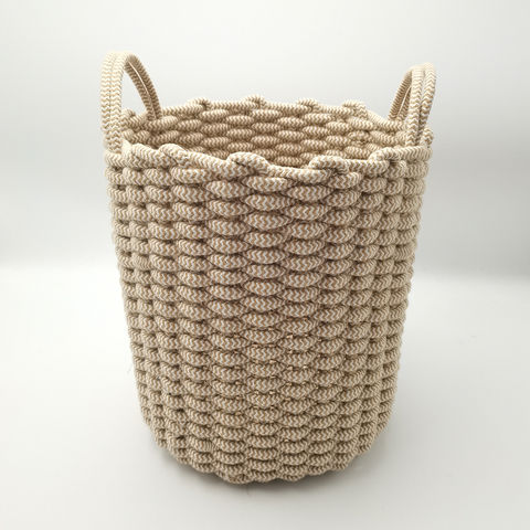 Crochet Utility Basket Cotton Rope Storage Basket, Cotton Rope