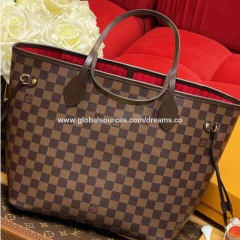 Buy Wholesale China Original Luxury Brand Leather Handbag And Purse Lady Bag  Tote Hand Bag Plastic Bag Canvas Bag Neverfulll Checkerboard & Luxury Brand  Bag at USD 35