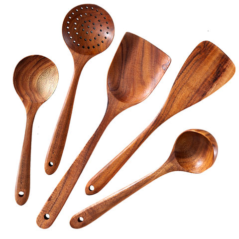 5 Piece Wooden Cooking Set