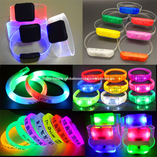 Pulseras LED para Fiesta de Año Nuevo, Brazaletes Luminosos Intermitentes, Juguetes de Fiesta for sale at factory direct price