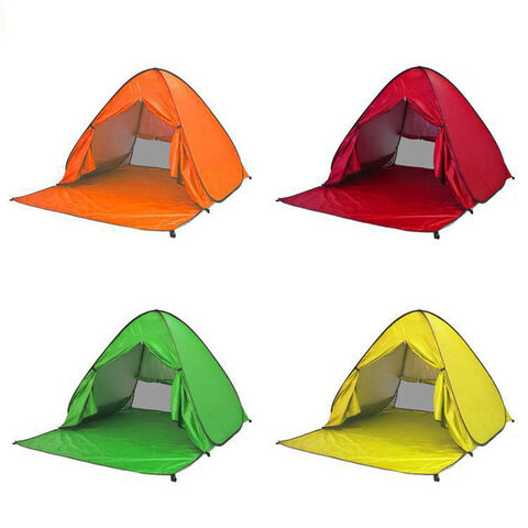 Strandzelt Pop-Up Sonnenschutz – 3x3 M, LSF 80+, Mit Sandsäcken & Tasche, Hellblau