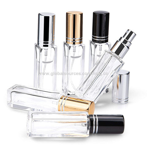 Empty Perfume Atomizer Refillable Glass Spray Perfume Bottle, Travel Cologne Bottle Portable, 2 Pack Gold &Silver 30ml Clear Vintage Essential Oil