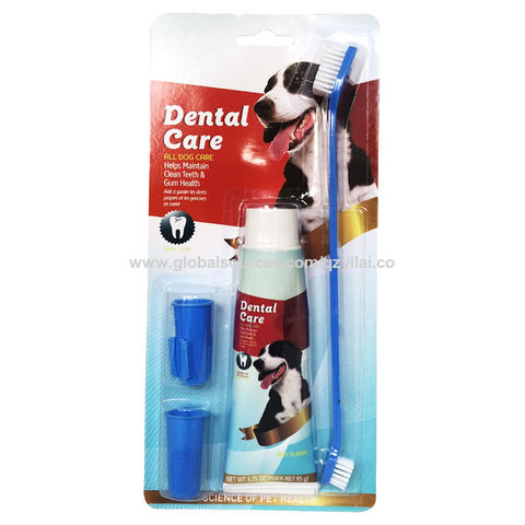 dog toothpaste and finger brush