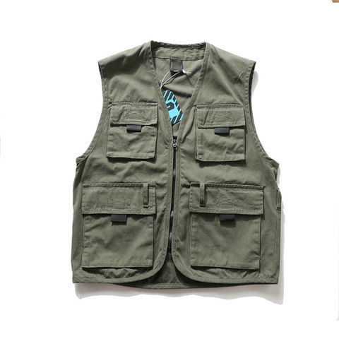 Mens Utility Gilet Waistcoat Vest Sleeveless Jacket Multi-Pockets Cargo  Casual