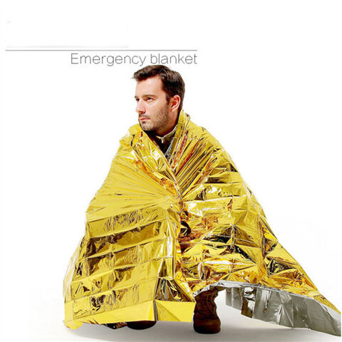 Manta Térmica de Emergência Mylar para Camping, Resgate ao Ar Livre, Manta de Sobrevivência de Folha de Alumínio