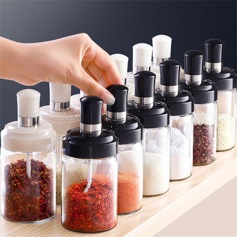 Cuchara para miel con cepillo, múltiples estilos disponibles, tapa para cuchara, tarro de vidrio para especias de una pieza, botella de aceite for sale at factory direct price