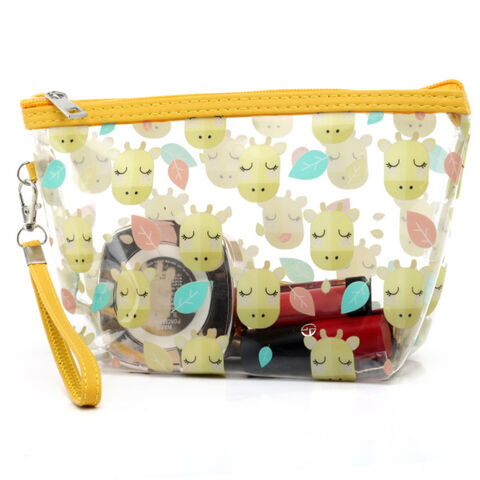 Sacs à Cosmétiques en PVC en Gros, Portables, Motifs de Dessins Animés, Résistants aux Éclaboussures, Trousse de Maquillage Transparente pour Articles de Toilette
