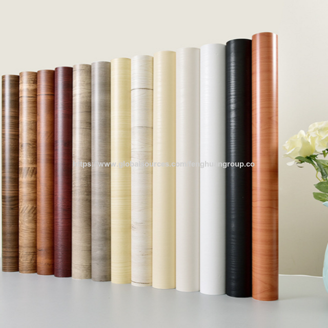 Pvc Wood Grain Furniture Self-adhesive Wardrobe Cabinet Sub-table Door ...