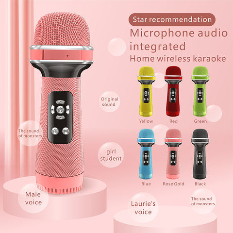 Karaoke Wireless Bluetooth Microphone for Android/iPhone/PC - Pink