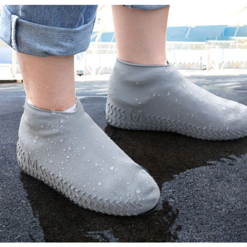 Women Men Kids Boy Girl Soft Rain Shoes Covers Waterproof Foldable Slip Solid CR 