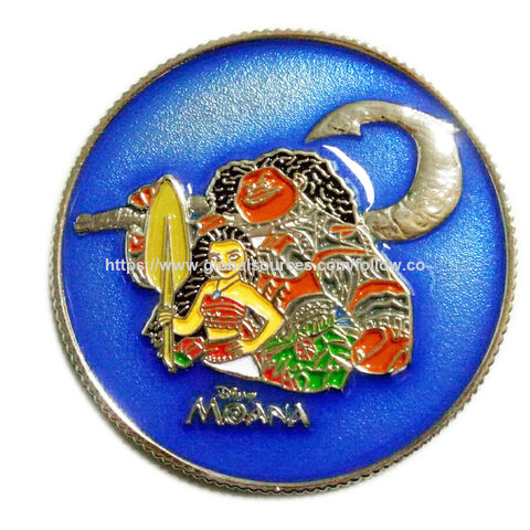 Moeda de Coleção Personalizada com Logotipo Moan, Azul Transparente for sale at factory direct price