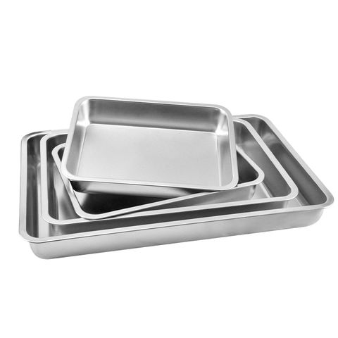 Factory Rectangle Stainless Steel Bbq Tray Plate Square Pizza