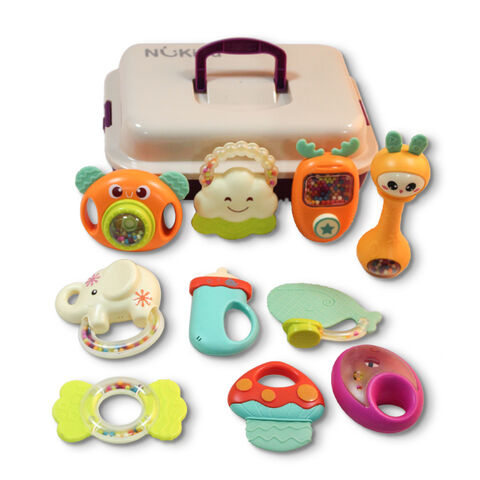 Set Mainan Kerincingan Bayi, Mainan Genggam untuk Bayi, Set Mainan Musik Lonceng Putar dan Goyang