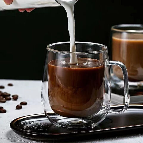 Tasse en verre borosilicaté résistant à la chaleur, verres à thé, jus,  lait, café, maison