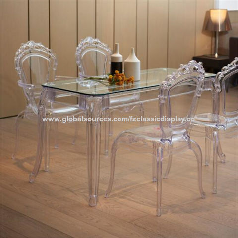 Acrylic Restaurant Dining Furniture, Acrylic Dining Room Table Set