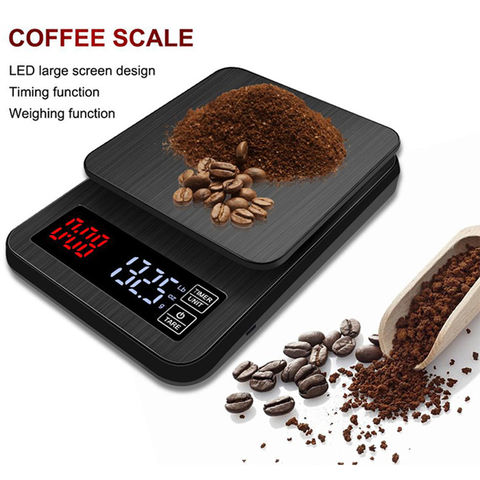 Portable Electronic Digital Coffee Scale With LED Display Precision Timer  Household Kitchen Weight Scale 3KG Accuracy Accessorie