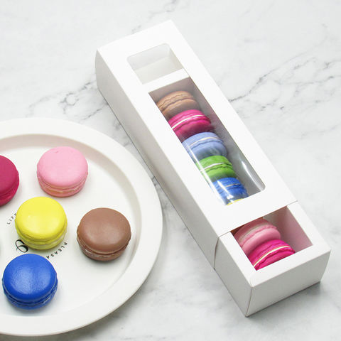 Clear small macaroon pack sizes 10 to 500 macaron boxes for 3 macarons 