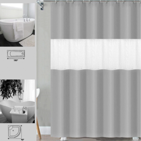 Grey Modern Shower Curtains for Bathroom, Gray Pattern Shower