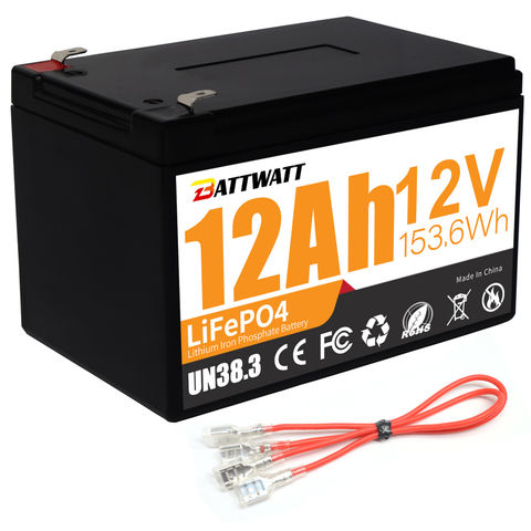 12V LiFePo4 Battery 12V 12Ah Lithium Iron Battery for RV Off-grid Home  Back-up Solar 