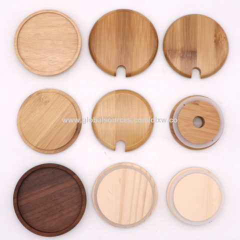 Bamboo Cup Cover Wooden Cup Lid Coffee Mug Cup Lid Wooden Tea Glass Cup Cover