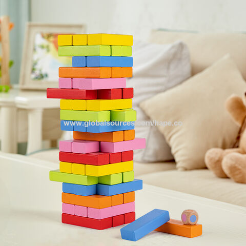Bear Rainbow Tower Building Balance Game Baby Toddler Toy Kids Wood Toy 