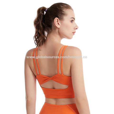 Low Support Backless Adjustable Buckle Twisted Yoga Sports Bra