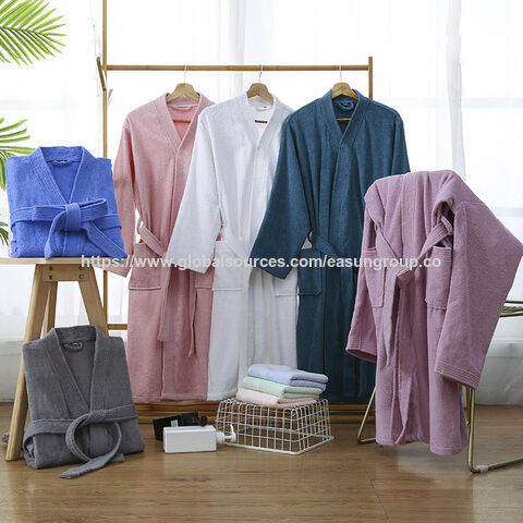 Peignoir Unisexe en Velours et Tissu Éponge 100% Polyester Microfibre Hôtel/Spa Robes Classiques Pour Hommes