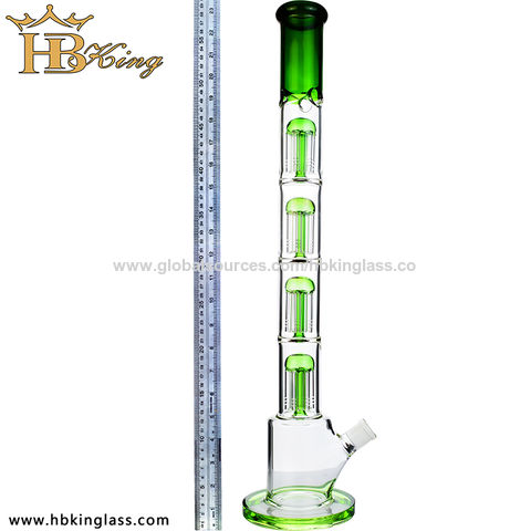 Straight Glass Water Pipe with Tree Percolator