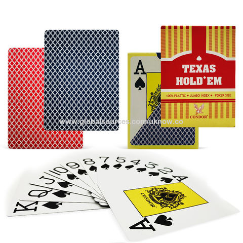 Plastic Pro Poker Cards Waterproof Playing Game Card With Texas Hold'em Printed 