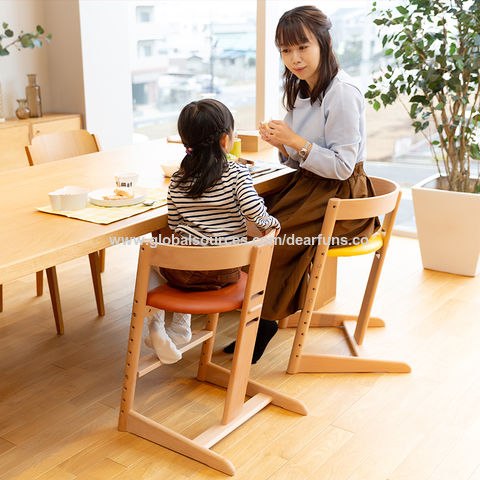 Height Adjustable Solid Wood Luxury, Best Wooden High Chair For Baby