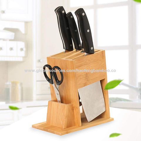 2 Type Bamboo Wood Cutter Block Holder Storage Box Organizer Kitchen Rack Holder