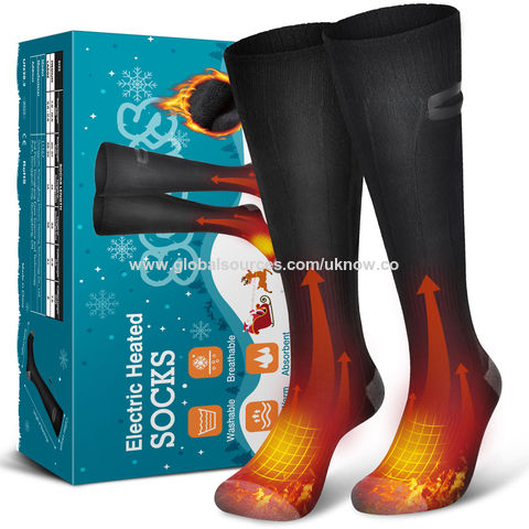 Chaussettes chauffantes à batterie rechargeable pour hommes femmes,  chaussette thermique électrique lavable