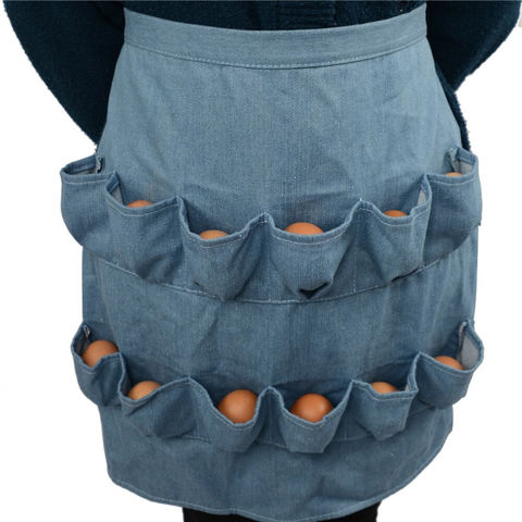 Child's Egg Apron, Unisex Egg Gathering Apron, Kids Denim Egg