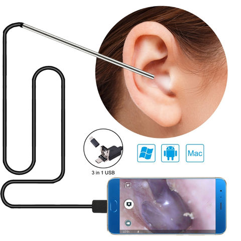 Ear Wax Remover Pick Camera Ear Cleaner Removal LED with HD Ear Endoscope  Spoon