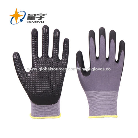 15G Nylon & Spandex Shell Microfine Foam Nitrile Coated With Dots ...