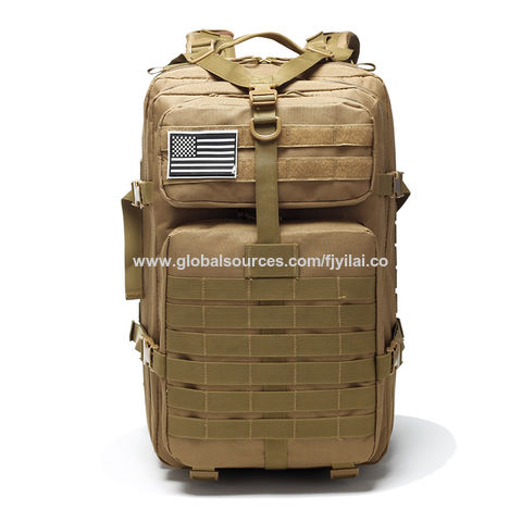 tan army backpack