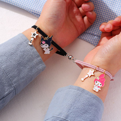 Hello Kitty Friends 2pcs Cute Cartoon Charm Jewelry Adjustable Couple  Bracelet