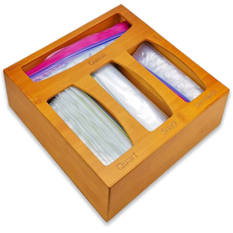 Buy Wholesale China Bamboo Ziplock Bag Storage Organizer And