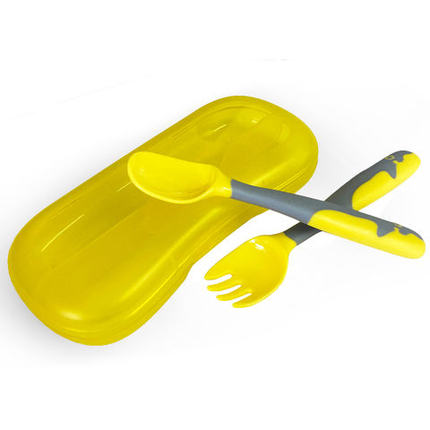 China Silicone Baby Feeding Spoon And Fork Set BPA Free Soft l