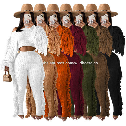 Tassels Wholesale Sweater Pants Set 