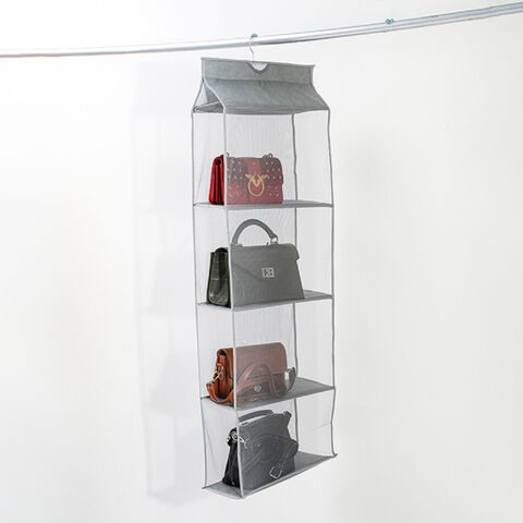 1pc 6/8 Grids Space Saving Bag Organizers, Multi Layer Hanging Handbag  Purse Organizer For Wardrobe Closet, Bag Storage Holder | SHEIN USA